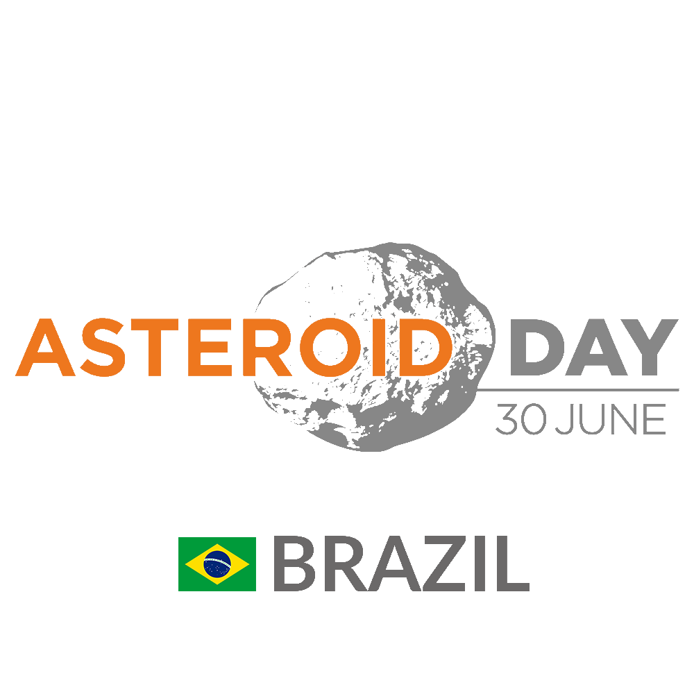 Logomarca oficial do Asteroid Day Brasil (quadrada)