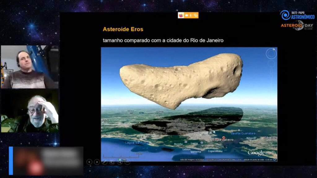 Live sobre asteroides no Canal Bate Papo Astronômico, um exemplo de evento online do Asteroid Day - Reprodução Youtube